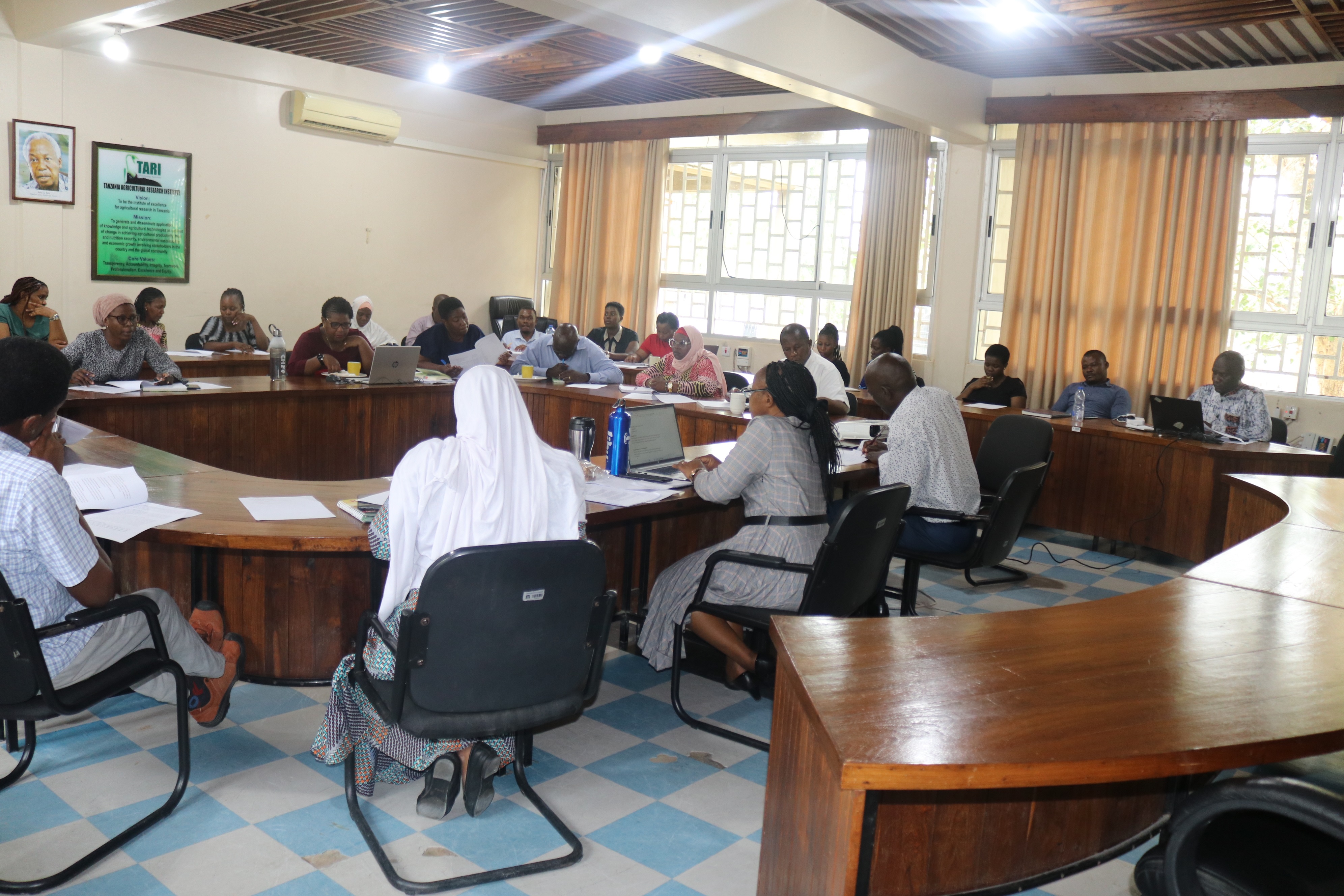 TARI KIBAHA CENTRE MANAGER DR NESSIE LUAMBANO  LEADS GENERAL MEETING ON 09th JANUARY AT TARI KIBAHA OFFICE