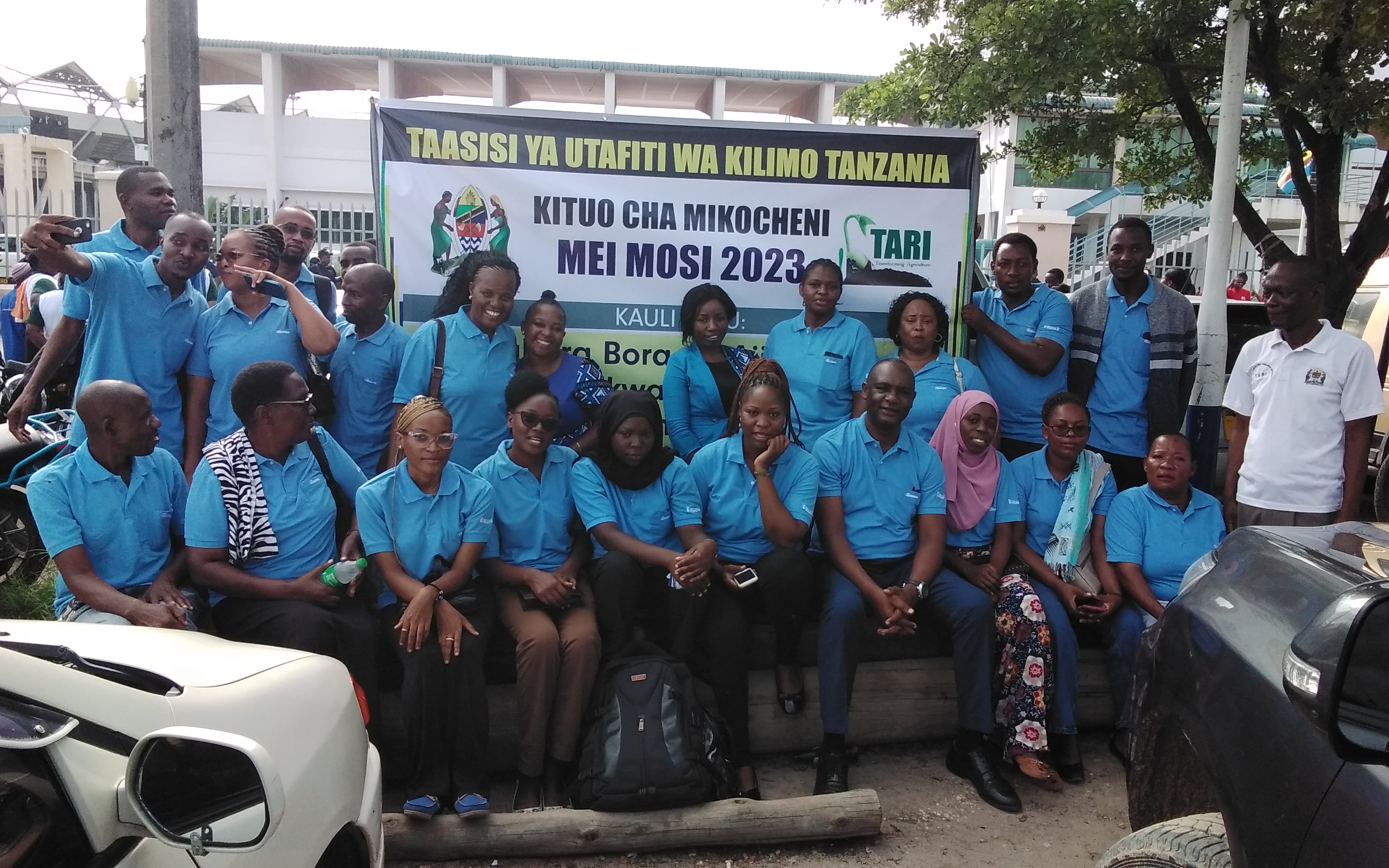 Workers from TARI-Mikocheni participate during the regional Worker's Day (1st May, 2023) celebrations held at Uhuru Stadium in Dar es Salaam's Temeke area.