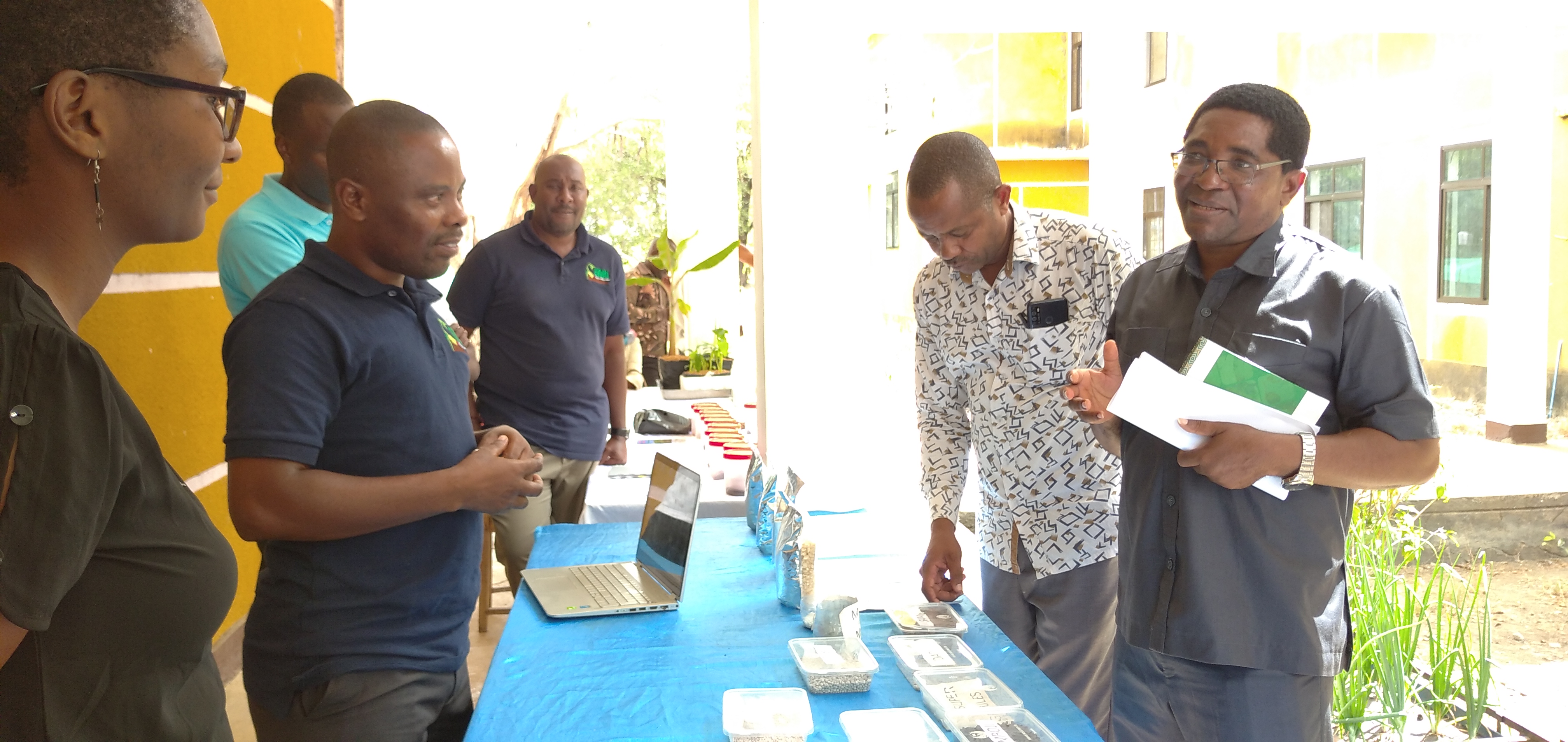 The Director General of TARI, Dr. Geoffrey Mkamilo checking preparations for demonstrating research activities of TARI Dakawa as the Permanent Secretary of the Ministry of Agriculture visits the centre on the 14th September 2020.