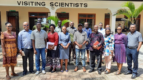 A joint meeting held at TARI Naliendele in collaboration with SWISSAID and World Vegetable Centre on CROPS4HD Project.
