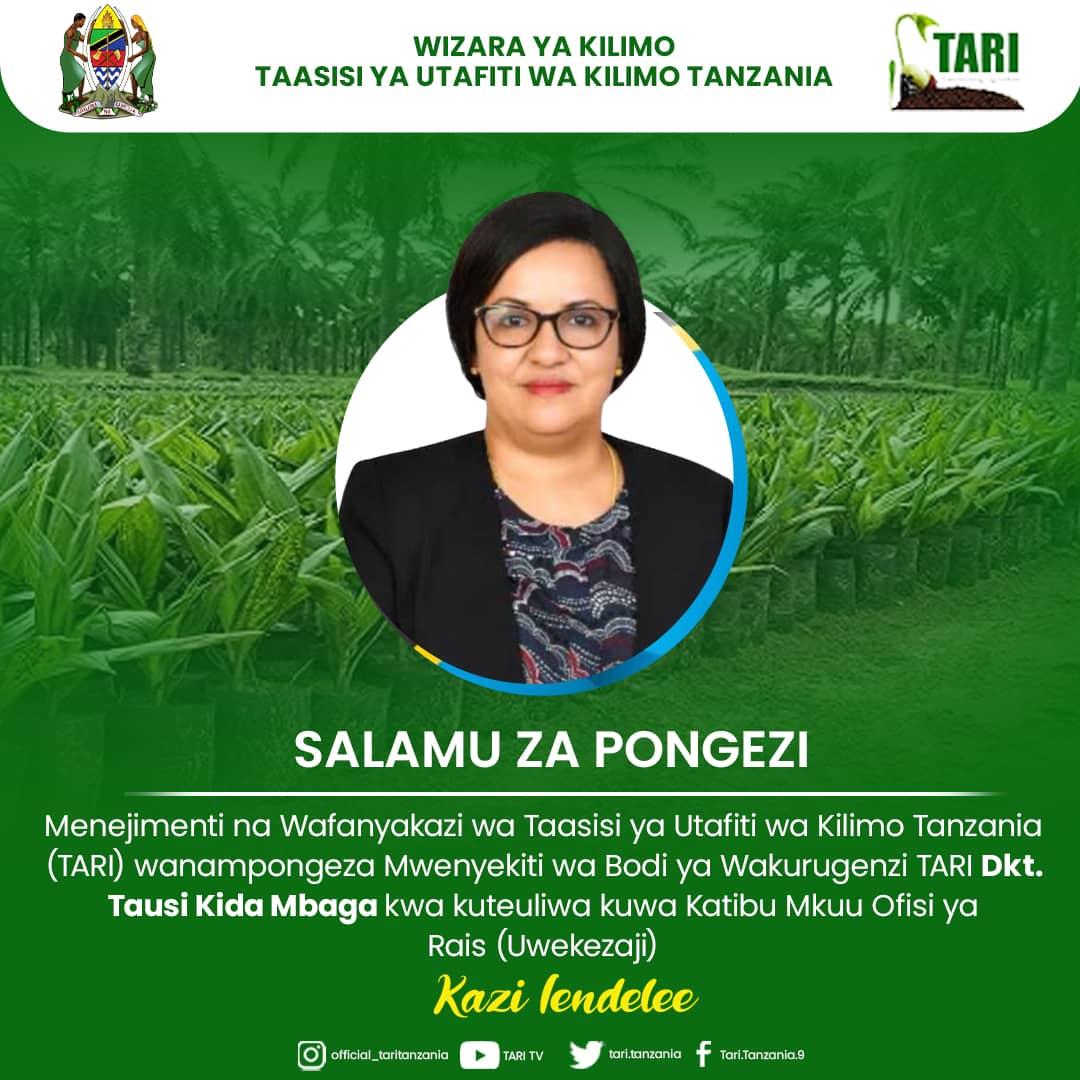 TARI Board of Directors’ Chairperson Appointed Permanent Secretary