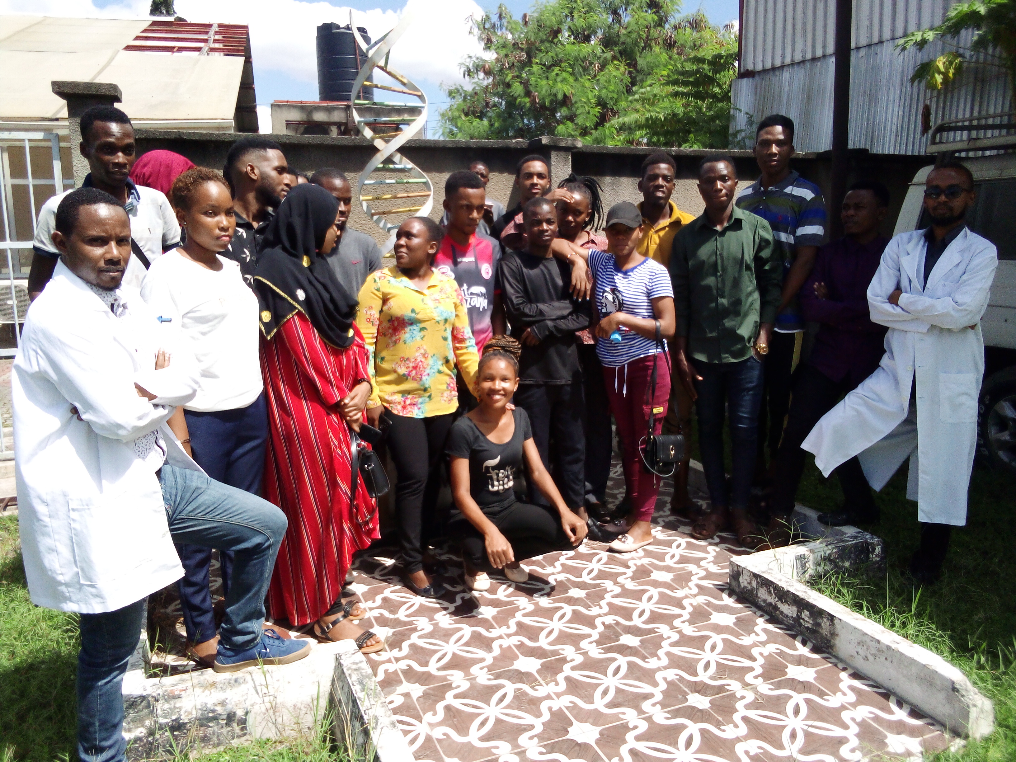 Students studying BSc. Aquatic Science and Fisheries at the University of Dar Es Salaam (UDSM) when they visited the Mikocheni Agricultural Research Center (TARI Mikocheni).